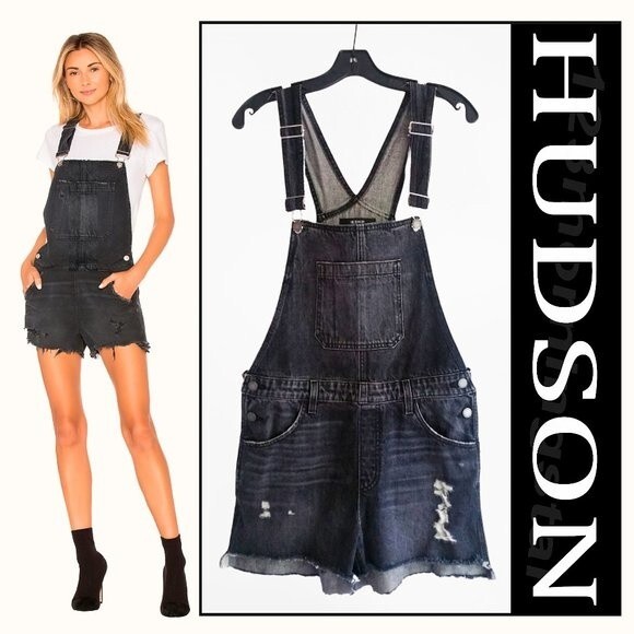 Hudson NEW Distressed Baggy Slouchy Shortall Overall S - Picture 1 of 11